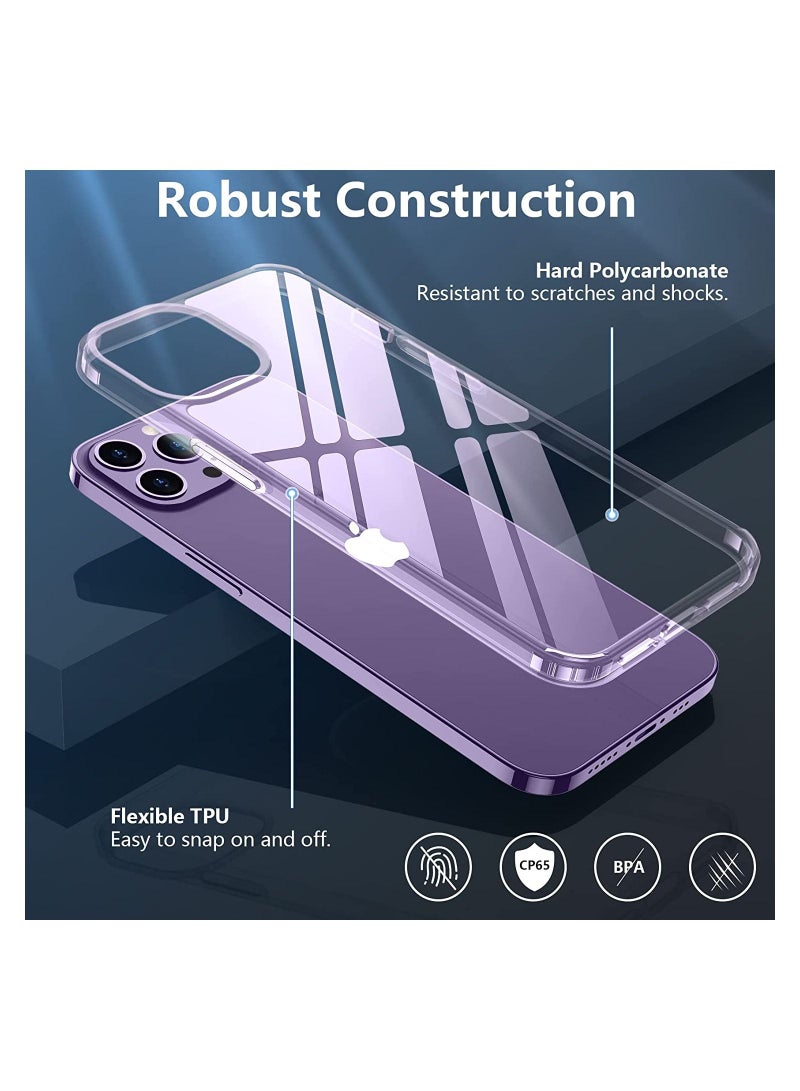 Delivus Iphone 14 Pro clear case Anti Yellowing Anti Drop Anti-scratch Comfortable hold Shock Absorbing (Iphone 14 Pro) - Image 4