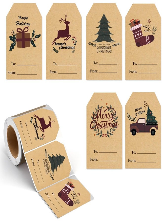 Trazzo Christmas Gift Tags Self-Adhesive Stickers-Christmas Name Tags-Christmas Decorations for Gifts Festival Label Wrapping Holiday Santa to from Gift Tag Stickers for Presents 200 Pcs & 2 x 3 Inch - Image 1