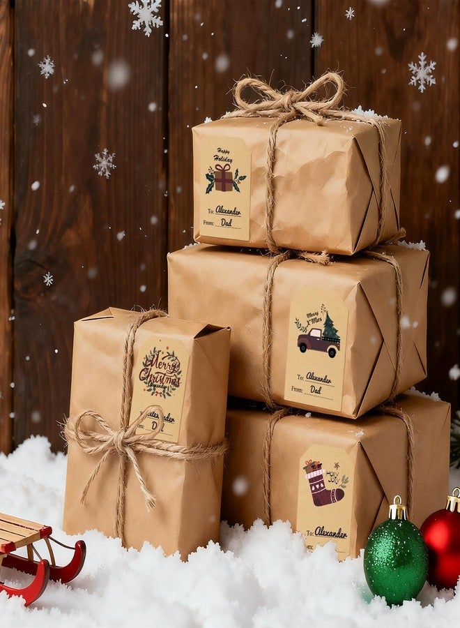 Trazzo Christmas Gift Tags Self-Adhesive Stickers-Christmas Name Tags-Christmas Decorations for Gifts Festival Label Wrapping Holiday Santa to from Gift Tag Stickers for Presents 200 Pcs & 2 x 3 Inch - Image 5