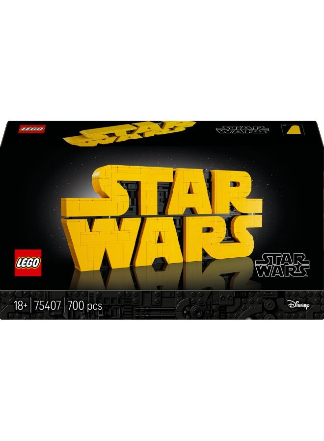 Star Wars Brick-Built Star Wars Logo Sign Set 75407 (Age 18+, 700 Pieces)