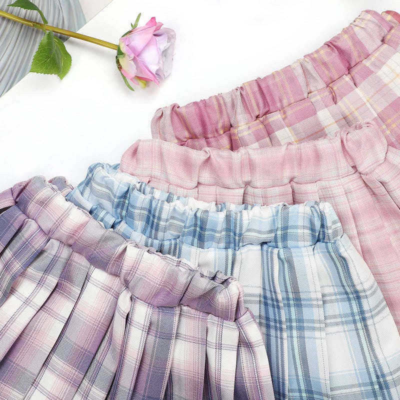 KEREDA Girls Pleated Mini Skirt High Waist Tennis School Uniform Skirts 10-12 Years Pink Plaid - Image 4