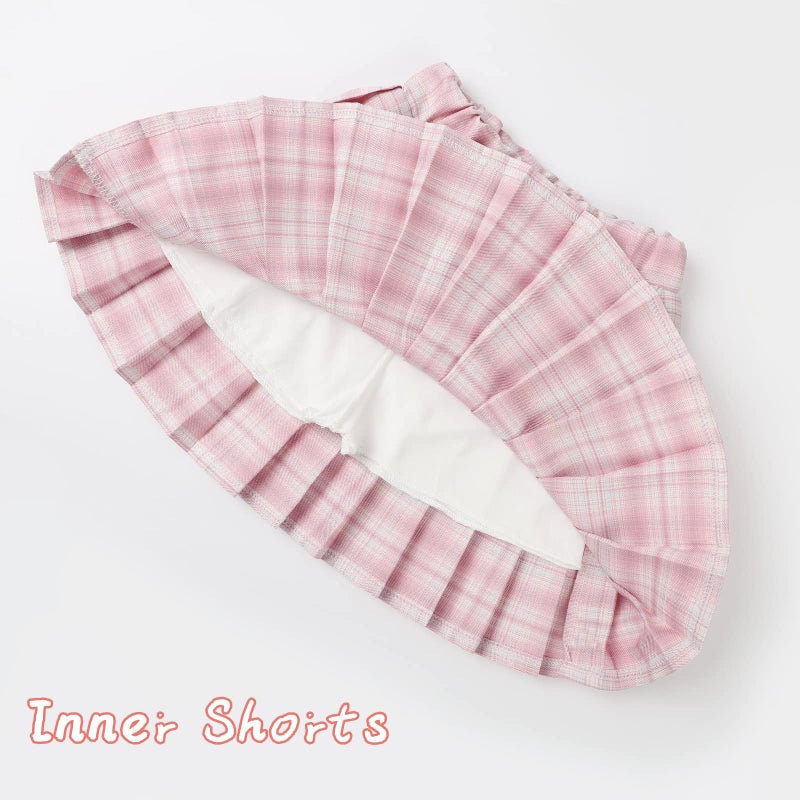 KEREDA Girls Pleated Mini Skirt High Waist Tennis School Uniform Skirts 10-12 Years Pink Plaid - Image 5