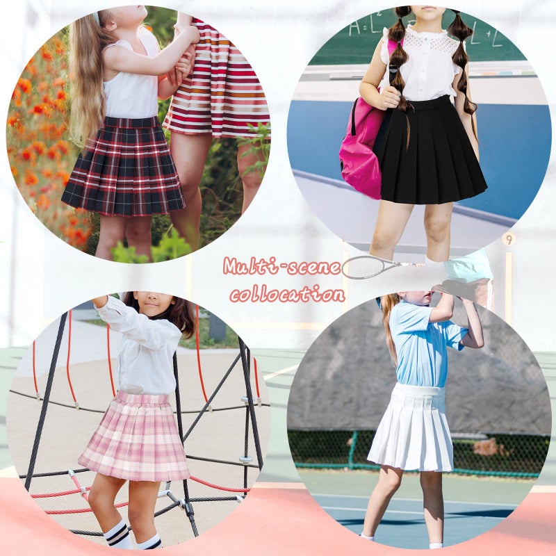 KEREDA Girls Pleated Mini Skirt High Waist Tennis School Uniform Skirts 10-12 Years Pink Plaid - Image 3