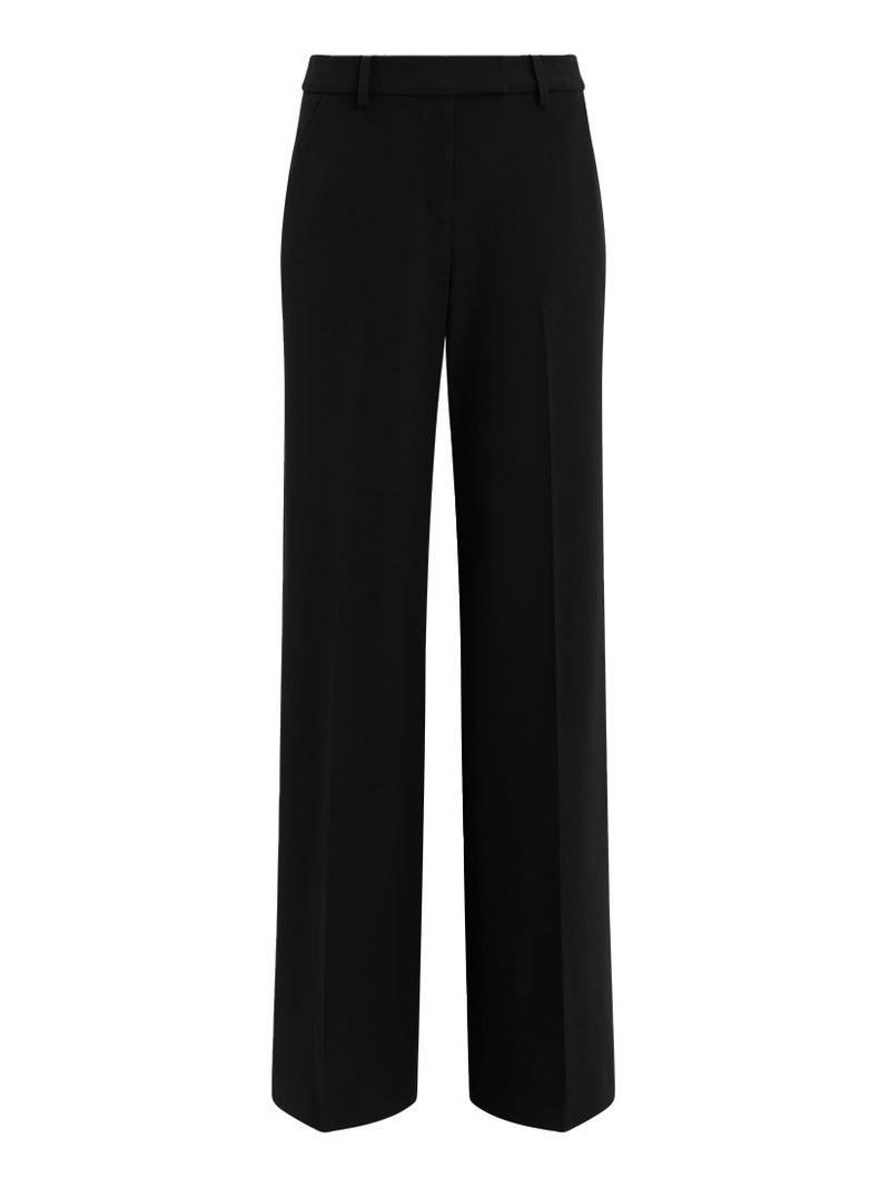EXPRESS Womenâ€™s Editor Pants â€“ Mid Rise Relaxed Straight Trouser with Stretch Fabric and Office-Ready Polished Fit Pitch Black - Image 4