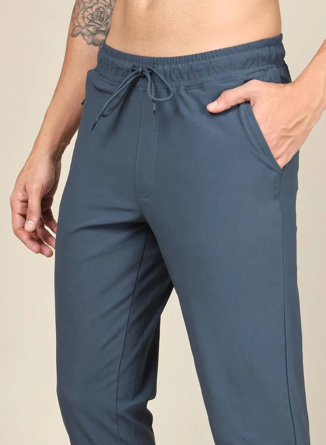 Technosport Solid Relaxed Fit Track Pants with Elasto Plus by Styli