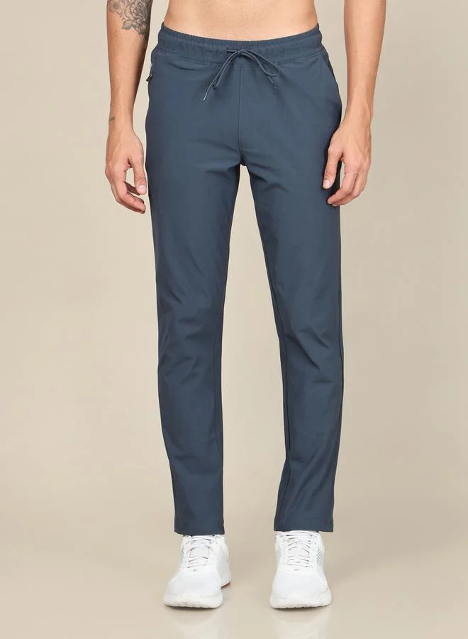 Technosport Solid Relaxed Fit Track Pants with Elasto Plus by Styli