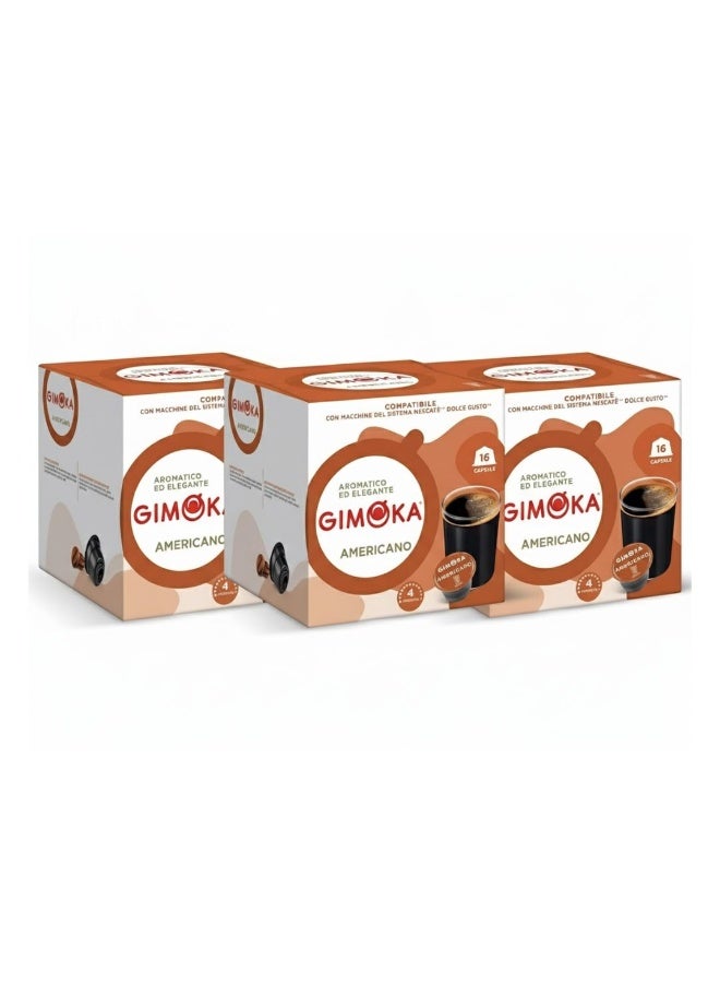 Gimoka Americano Coffee Pods (3 Packs x 16 Capsules, 48 Total) for Dolce Gusto Machines - Image 2
