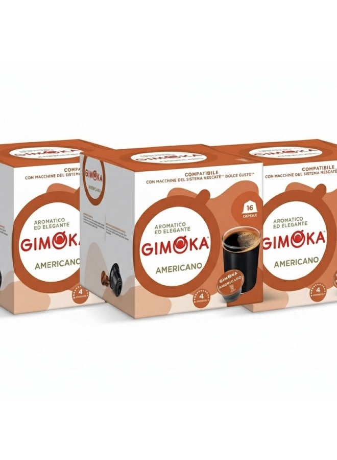 Gimoka Americano Coffee Pods (3 Packs x 16 Capsules, 48 Total) for Dolce Gusto Machines - Image 3