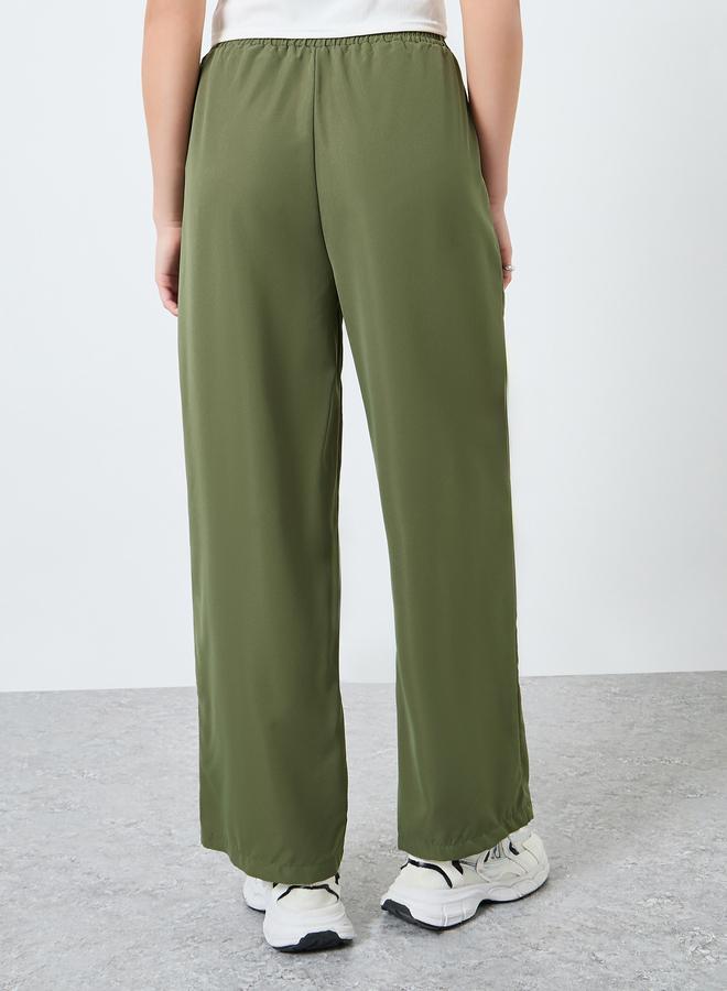 Take Two Women Olive Green Wide Leg Trousers - Image 4