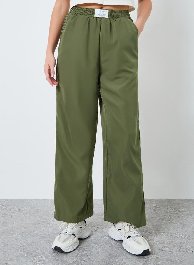 Take Two Women Olive Green Wide Leg Trousers - Image 2