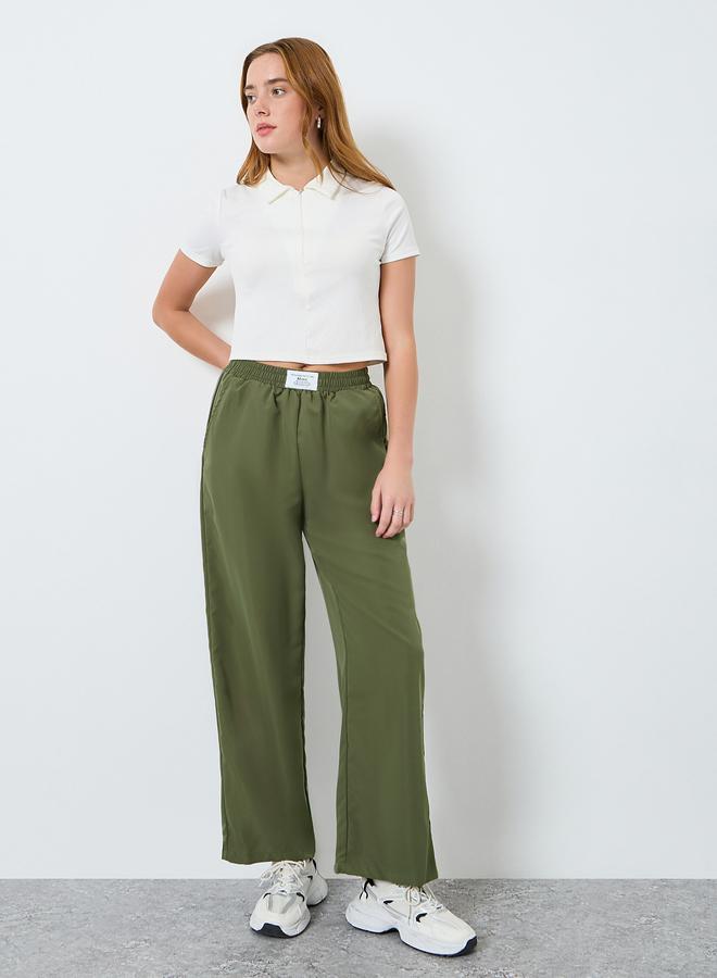 Take Two Women Olive Green Wide Leg Trousers - Image 1