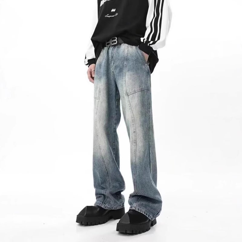 Unisex Classic Denim Jeans Loose Fit Daily Outdoor Wear - Image 3