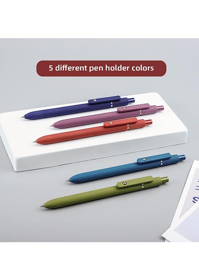 Gel Pens, 6 Pcs 0.5mm Japanese Black Ink Pens Fine Point Smooth Writing Pens with Silicone Grip, High-End Series Metal Clip Retractable Pens for Journaling Note Taking - Image 3