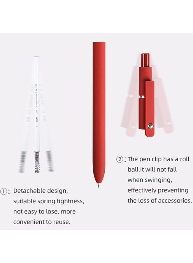 Gel Pens, 6 Pcs 0.5mm Japanese Black Ink Pens Fine Point Smooth Writing Pens with Silicone Grip, High-End Series Metal Clip Retractable Pens for Journaling Note Taking - Image 4