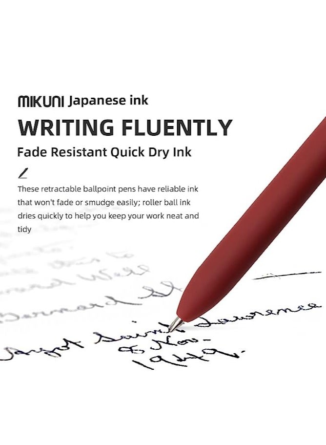 Gel Pens, 6 Pcs 0.5mm Japanese Black Ink Pens Fine Point Smooth Writing Pens with Silicone Grip, High-End Series Metal Clip Retractable Pens for Journaling Note Taking - Image 5