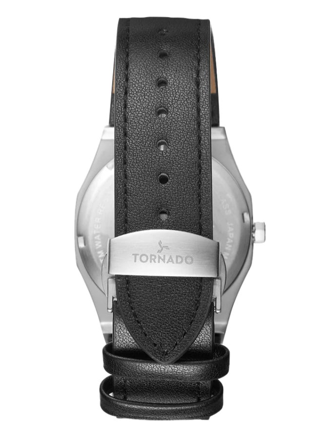 TORNADO Men's Leather Analog Watch T22002-SLBB - 40 mm - Image 3