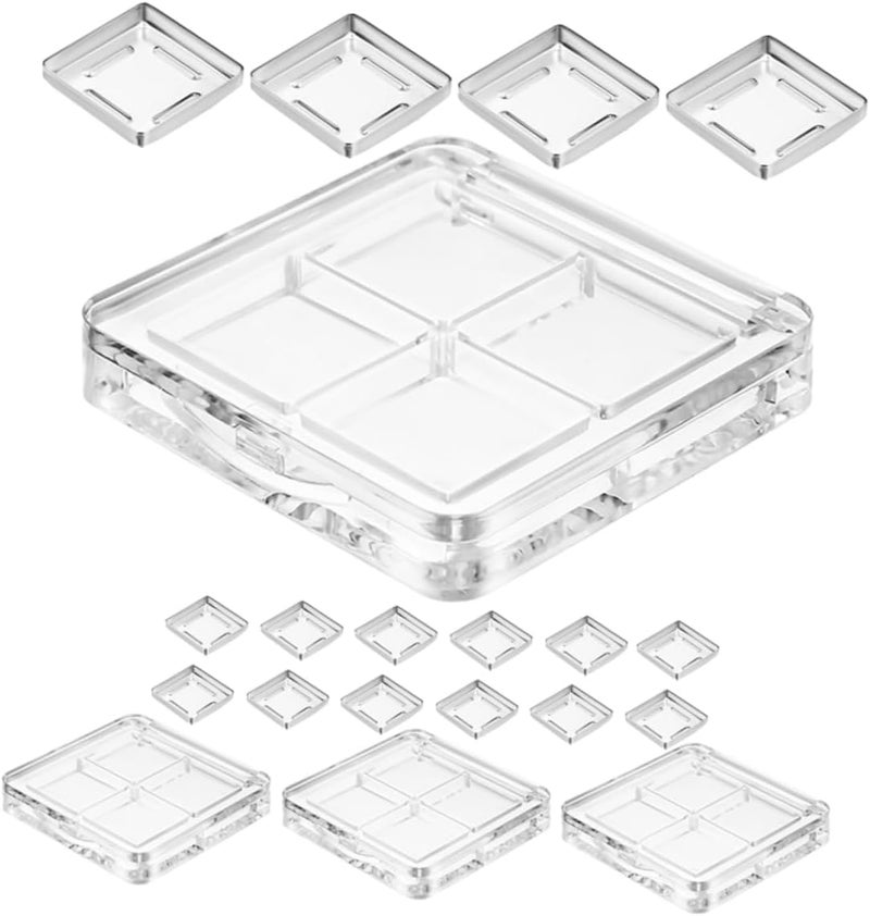 4pcs Transparent Empty Eyeshadow Box for Makeup Compact Organizer for Travel Use Efficiently Store Eyeshadows with Visibility and Design - Image 1