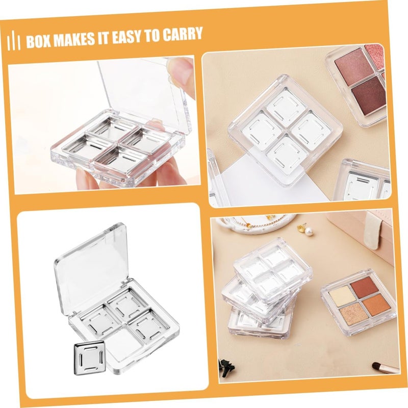 4pcs Transparent Empty Eyeshadow Box for Makeup Compact Organizer for Travel Use Efficiently Store Eyeshadows with Visibility and Design - Image 3
