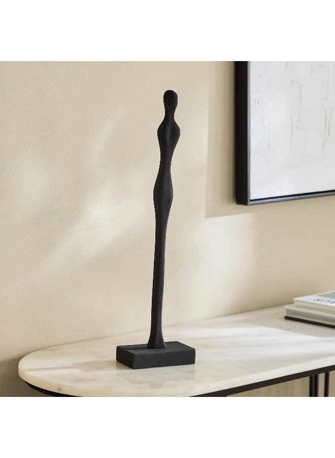 Home Box Rayon Wooden Human Figurine Table Decor with Wooden Base - 12x7.5x48 cm  - Image 1