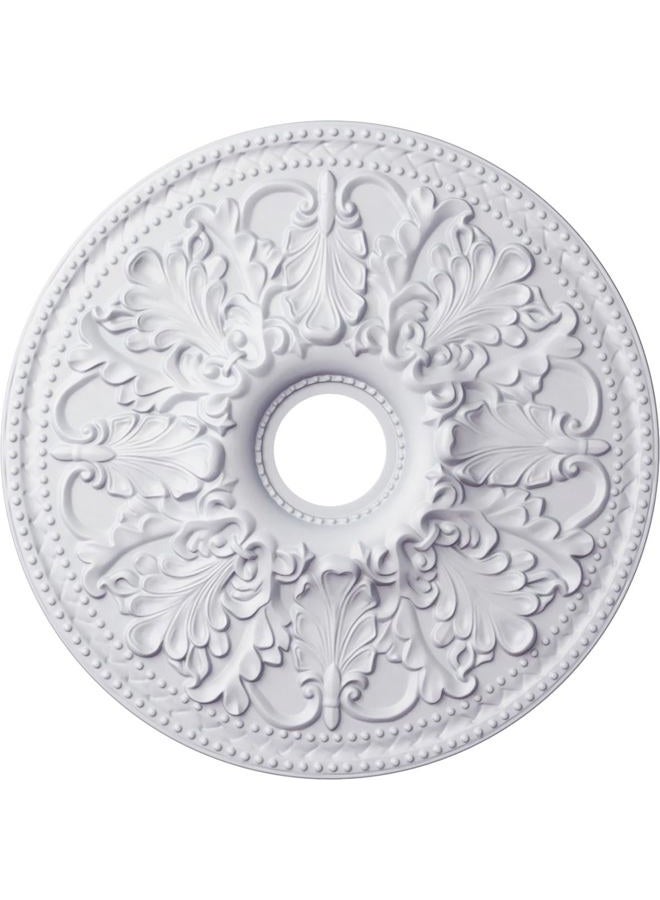 Ekena Millwork CM23AS Ashley Ceiling Medallion, 23 7/8"OD x 4"ID x 2 1/8"P (Fits Canopies up to 4 3/4"), Factory Primed - Image 1