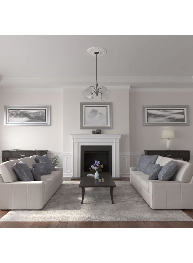 Ekena Millwork CM23AS Ashley Ceiling Medallion, 23 7/8"OD x 4"ID x 2 1/8"P (Fits Canopies up to 4 3/4"), Factory Primed - Image 4