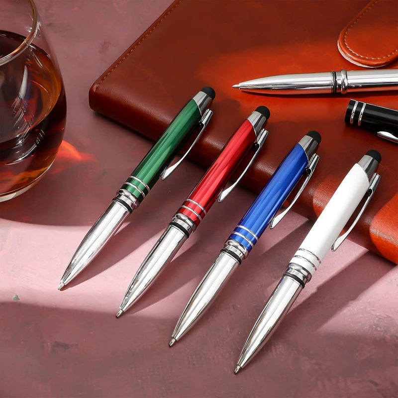 klarako 30 Pieces LED Ballpoint Pen with Stylus Tip, Multi-Function Capacitive Pen with LED Flashlight, 1.0 mm Black Ink Metal Pen Stylus Pen for Touch Screens, 3 in 1 Stylus Ballpoint Pen (Multiple Colors) - Image 2