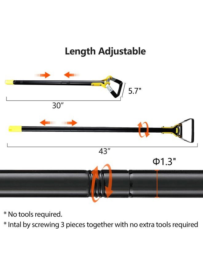 DonSail Hoe Garden Tool - Scuffle Garden Hula Hoes for Weeding Gardening Long Handle Heavy Duty - Adjustable Weeding Loop Stirrup Hoe 30-43 Inch Black - Image 4