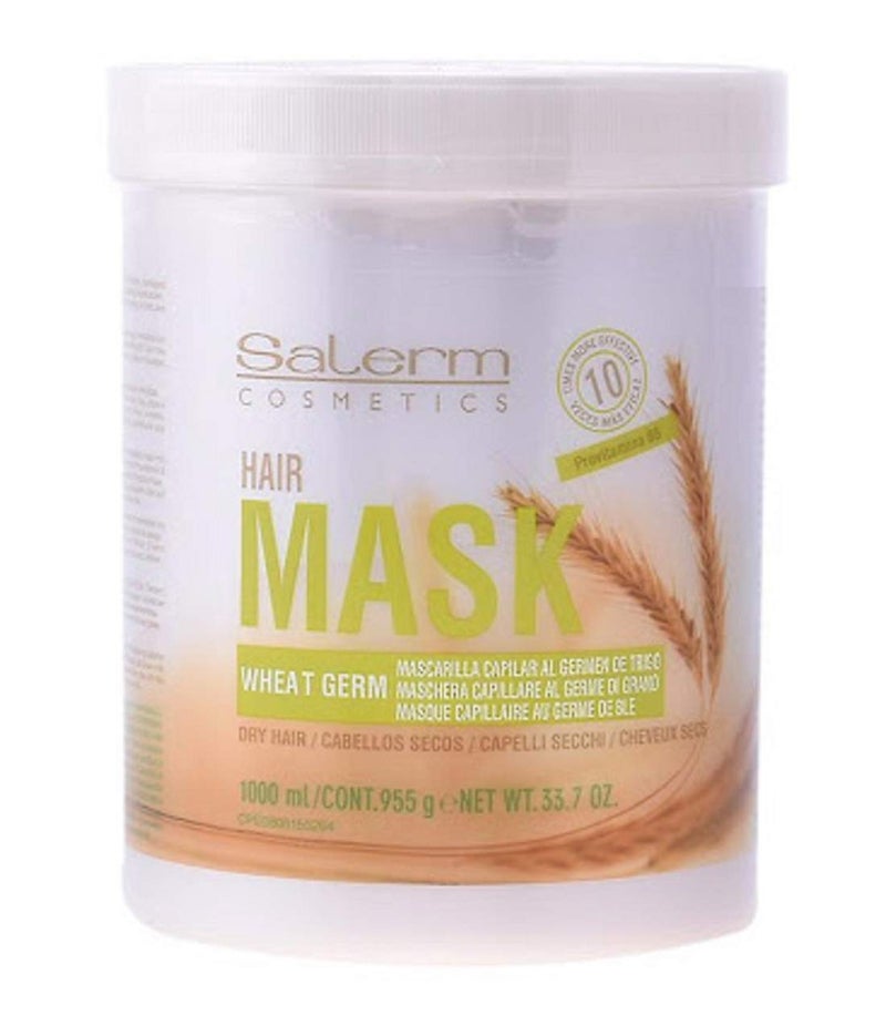 Salerm Cosmetics WHEAT GERM Capillary Mask, Provitamins B5 for Dry Hair (33.7 oz / 1000 ml - LARGE liter size) - Image 3