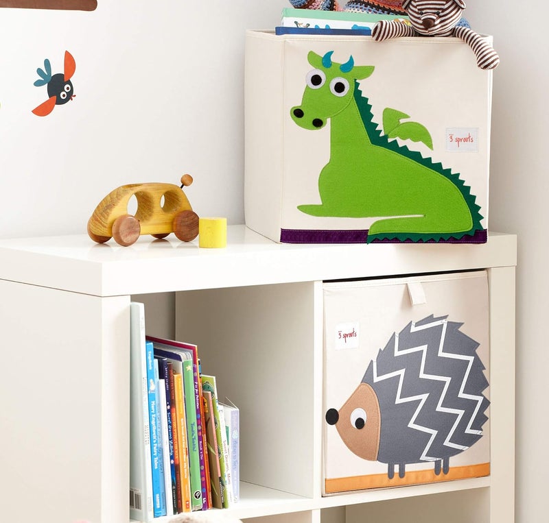 3 Sprouts Cube Storage Box - Organizer Container for Kids & Toddlers - Dragon - Image 3