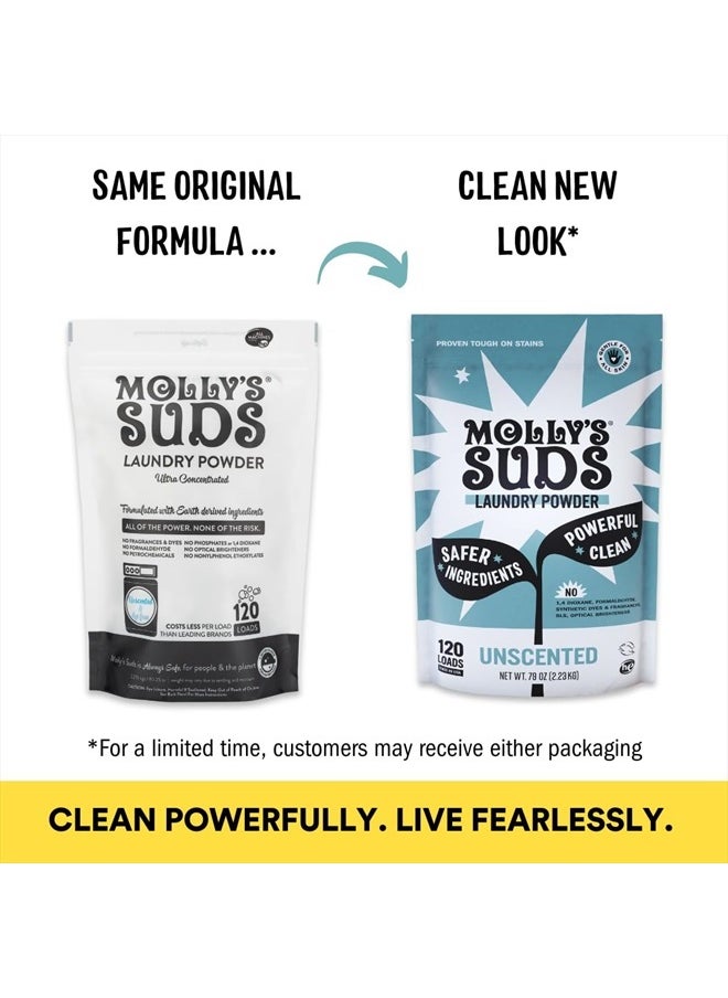 MOLLY'S SUDS Original Laundry Detergent Powder | Natural Laundry Detergent Powder for Sensitive Skin | Earth-Derived Ingredients, Stain Fighting | 240 Loads (Unscented)  - Image 2