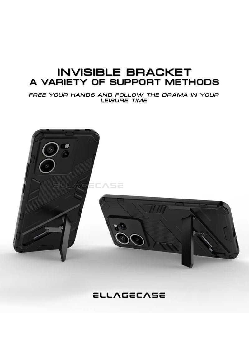 ELLAGECASE Shockproof Case for Xiaomi Redmi Note 13T 2023 / 13T Pro /  K60 Ultra, Enhanced Protection, Built-in Magnetic Mount, Convenient Stand, Solid Camera Protection - Image 4