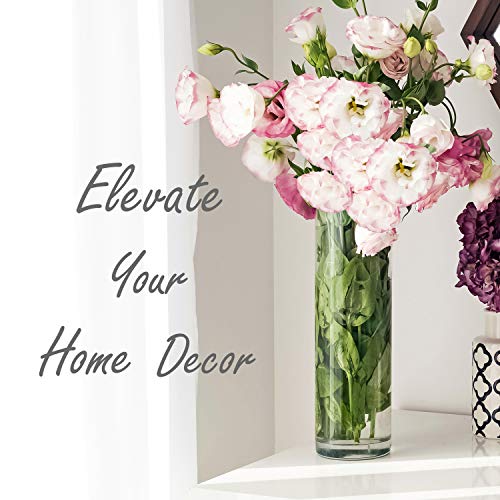 CYS Excel Clear Glass Cylinder Vase (H:12" D:4") | Multiple Size Choices Glass Flower Vase Centerpieces | Hurricane Floating Candle Holder - Image 5
