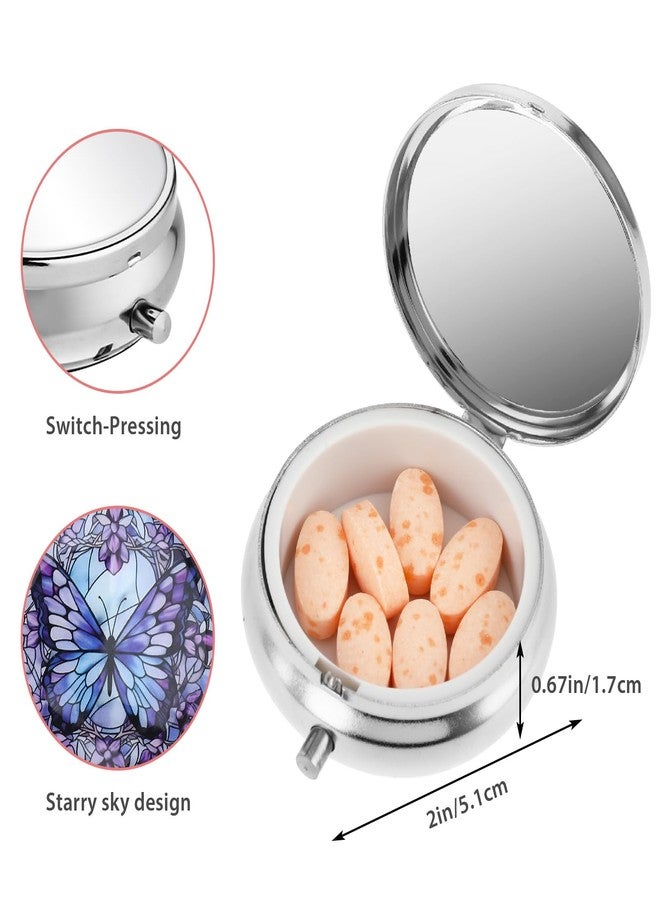 WY LIGHTING LEVEL Pill Box, 2 Pcs Compartment Small Pill Case Pocket Medicine Organizer Metal Pill Container Holder for Vitamins, Medication, Fish Oil and Supplements - Image 2
