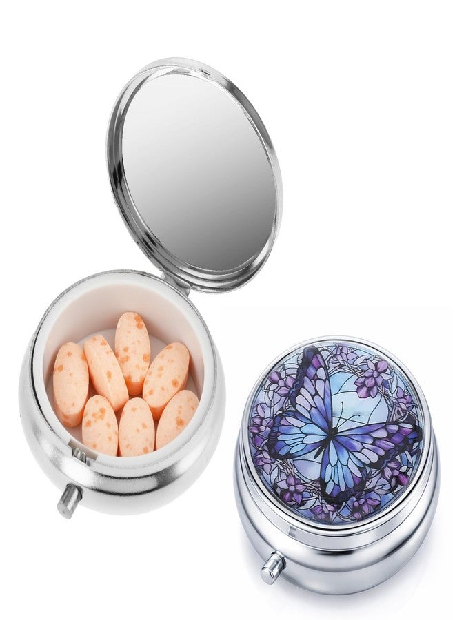 WY LIGHTING LEVEL Pill Box, 2 Pcs Compartment Small Pill Case Pocket Medicine Organizer Metal Pill Container Holder for Vitamins, Medication, Fish Oil and Supplements - Image 4