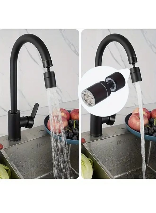 Gray 360 Degree Rotating Water Sprayer Splash Guard Water Saving Extended Spout Dual Flow Bubble Filter - Image 4