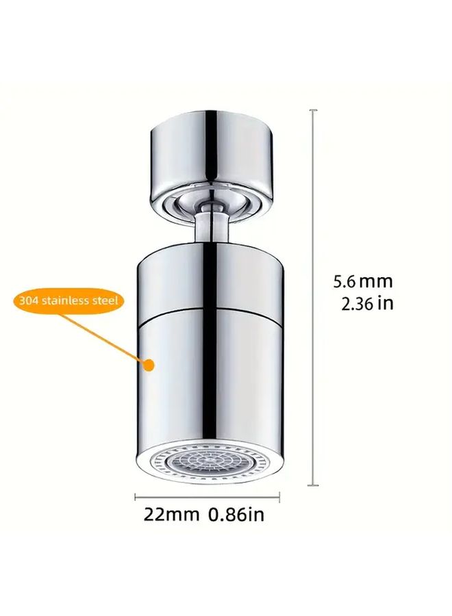 Gray 360 Degree Rotating Water Sprayer Splash Guard Water Saving Extended Spout Dual Flow Bubble Filter - Image 3
