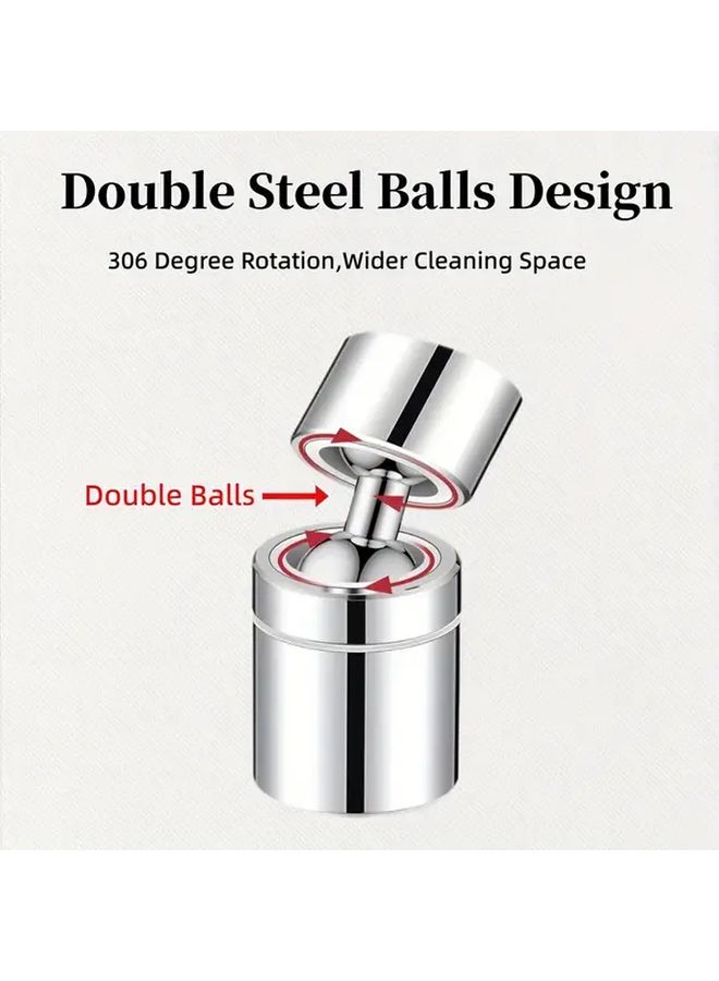Gray 360 Degree Rotating Water Sprayer Splash Guard Water Saving Extended Spout Dual Flow Bubble Filter - Image 5