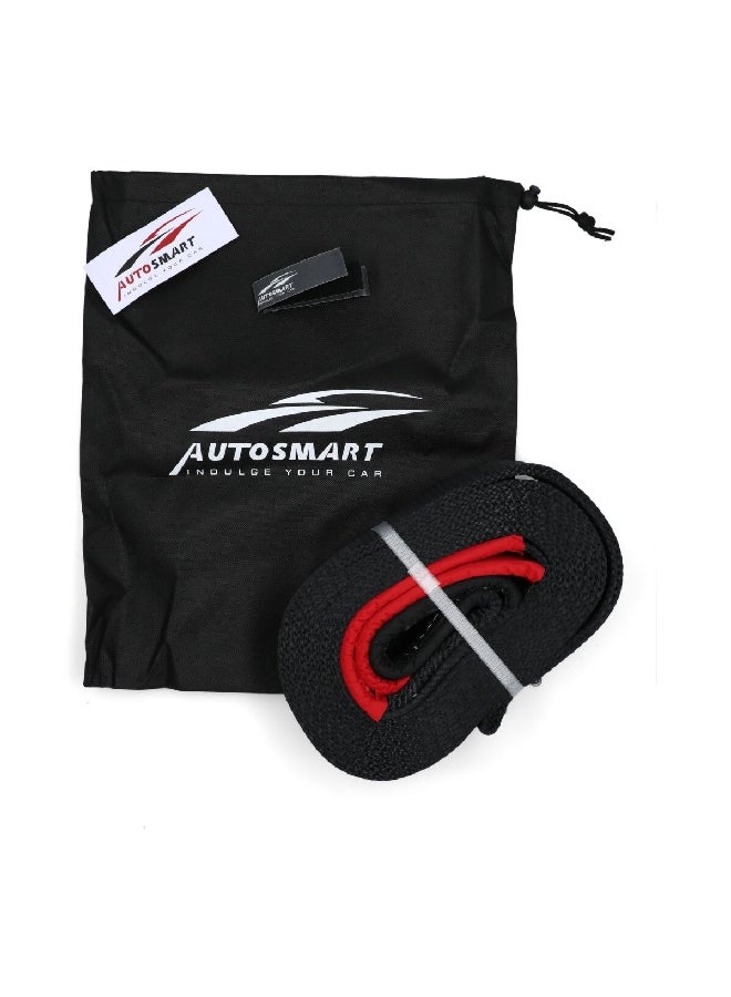 AUTOSMART Long Lasting Heavy Duty Tow Strap Black and Red 3 x 360 Inch TOW-002 - Image 3