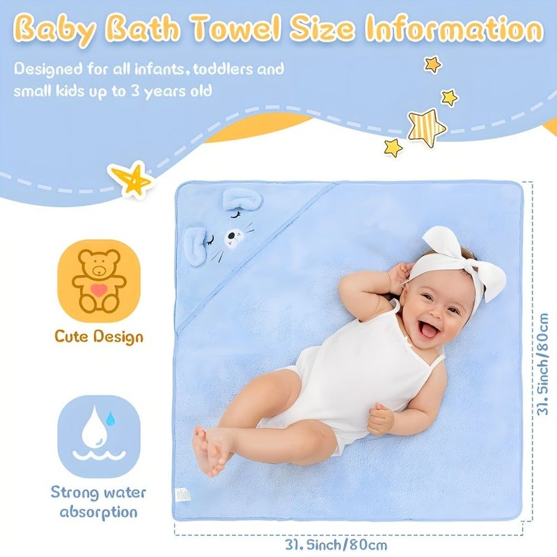 Pink Cat Baby Kids Bath Towel Soft Absorbent Fiber Material - Image 3