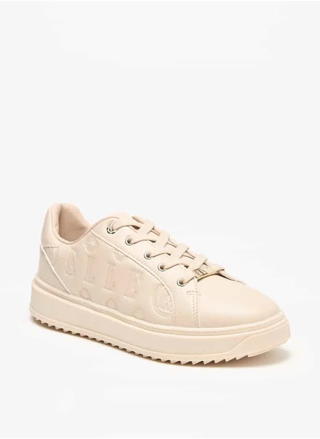 ايل Women's Logo Print Lace-Up Sneakers