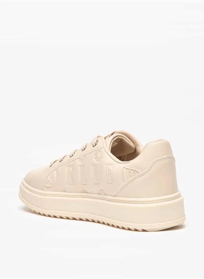ايل Women's Logo Print Lace-Up Sneakers