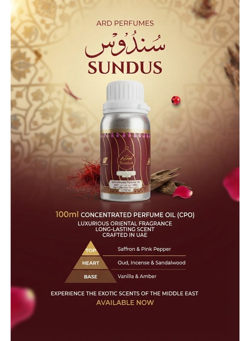 Ard Perfumes Sandal Rose & Sundus Concentrated Perfume Oil Combo Set, 100ml x 2 – Oriental & Woody Fragrance Duo - Image 4
