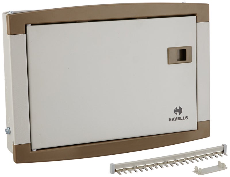 Havells Utility DB SPN DD QVE RG 12W Metal Double Door Distribution Board (Grey) - Image 3