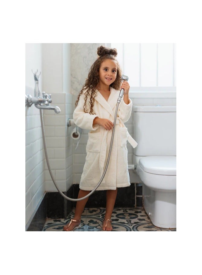 روب حمام أطفال قطن 100% (أوف وايت) (4 سنوات) - Image 1