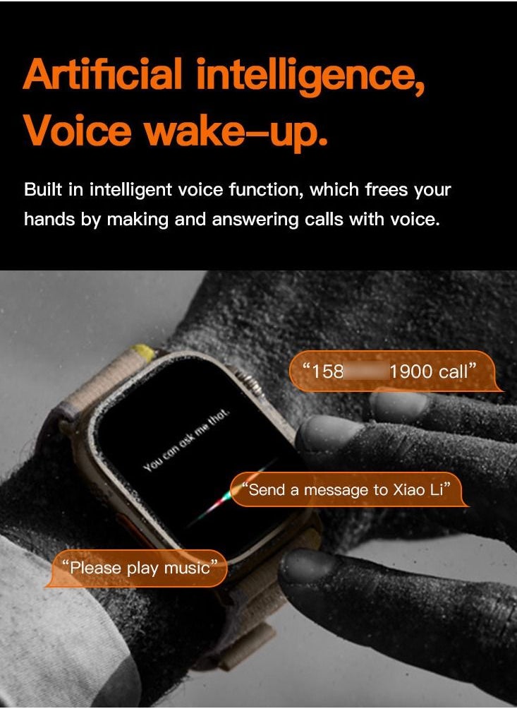 SAB - 8 PRO Ultra Smart Watch 1.99 Inch IPS Display - with PRO 4 Bluetooth Earphone / Comes with Replacement Strap / Sports Kit - Image 1