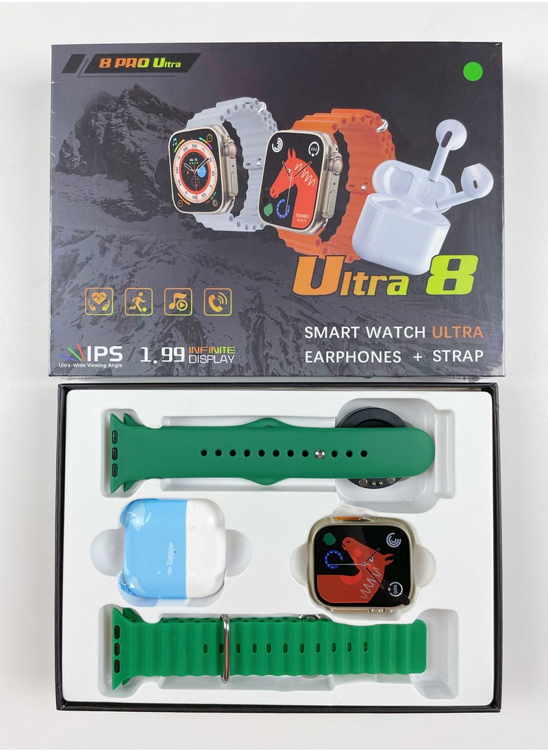 SAB - 8 PRO Ultra Smart Watch 1.99 Inch IPS Display - with PRO 4 Bluetooth Earphone / Comes with Replacement Strap / Sports Kit - Image 1