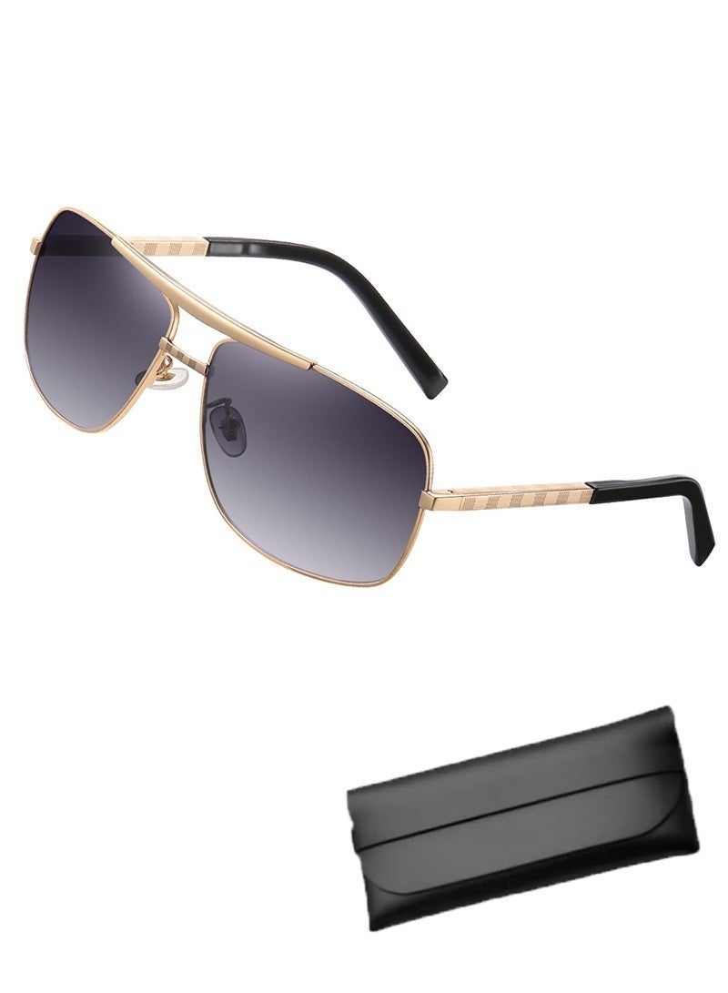 UV400 Protection Metal Square Sunglasses – Retro Vintage Driving Sun Glasses for Men Women, High-End Luxury Designer Eyewear - Image 1