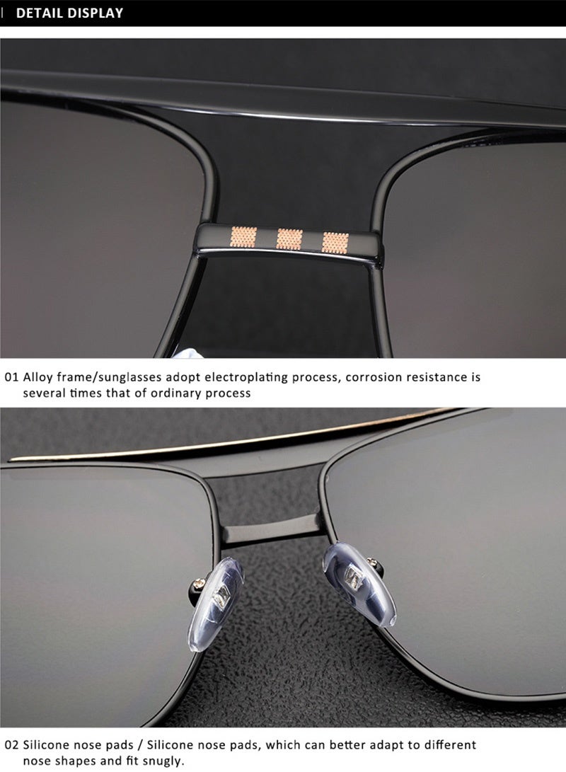 UV400 Protection Metal Square Sunglasses – Retro Vintage Driving Sun Glasses for Men Women, High-End Luxury Designer Eyewear - Image 4
