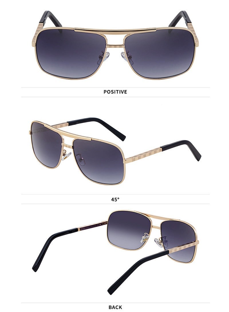 UV400 Protection Metal Square Sunglasses – Retro Vintage Driving Sun Glasses for Men Women, High-End Luxury Designer Eyewear - Image 3