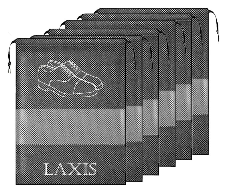 LAXIS HOMFIL Brand - - Shoe Bag for Travel & Storage Organizer for Women & Men | Travel Accessories Shoe Bags Pouches | Travel Shoe Cover for Travelling Travel Essentials (Grey, Pack of 6) - Image 1
